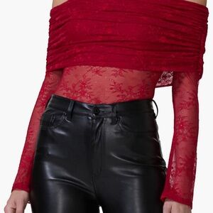 NWT AFRM Lennox Stretch-Lace Bodysuit